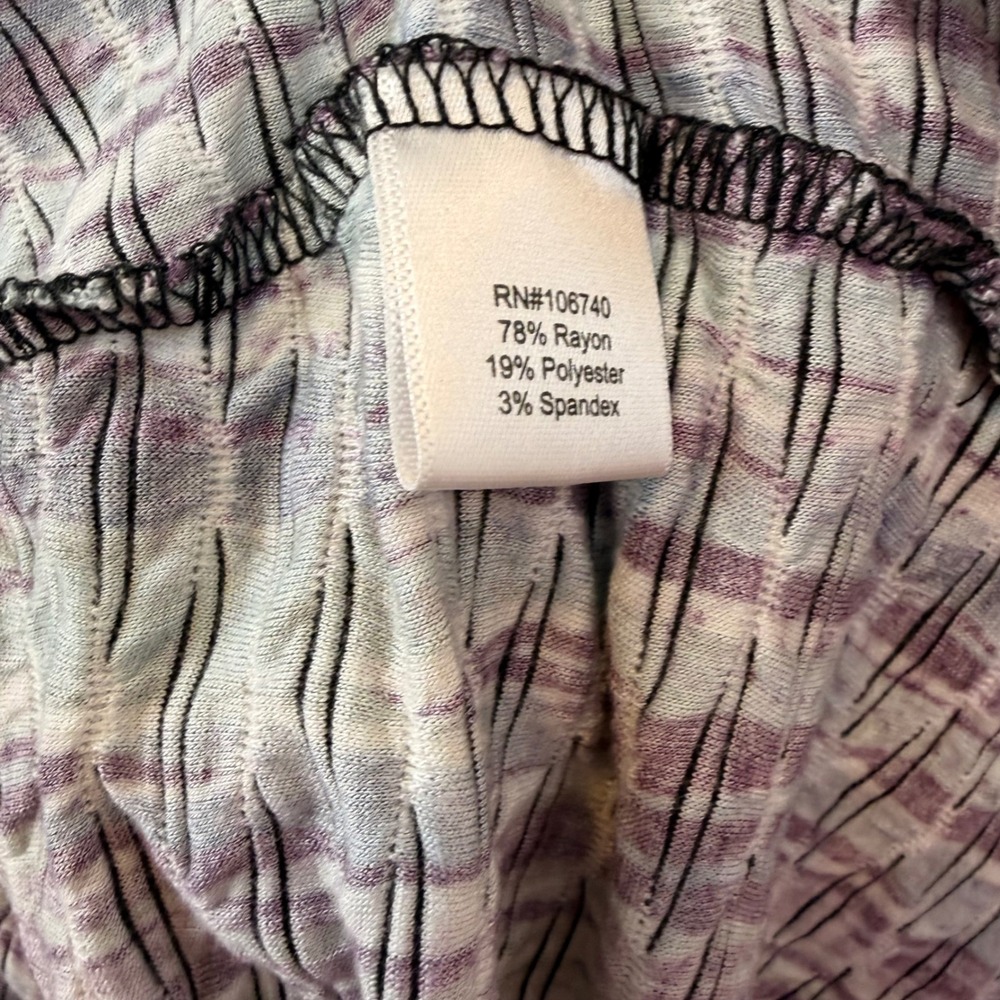 NorthStyle Womens 1X Abstract Stripe Textured Knit Top 3/4 Sleeve Blue Purple - Picture 4 of 5